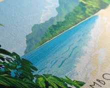 Carregar imagem no visualizador da galeria, Bamboo Beaches, Jamaica Panoramic Print, Vacation Gift, Jamaica Wall Art, Beach Painting, Beach Decor, Large Wall Art, Wood Frame Art