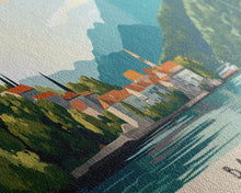 Carregar imagem no visualizador da galeria, Bačvice, Croatia Panoramic Print, Vacation Gift, Croatia Wall Art, Beach Painting, Beach Decor, Beach Or Lakehouse Art