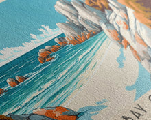 Load image into Gallery viewer, Bay of Fires, Australia Panoramic Print, Vacation Gift, Australia Wall Art, Beach Painting, Beach Decor, Large Wall Art, Wood Frame Art