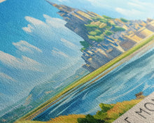 Load image into Gallery viewer, Bay of Mont Saint-Michel, France Panoramic Beach Print, Vacation Gift, France Wall Art, Framed Canvas Print, Framed Beach Painting