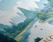 Load image into Gallery viewer, Bečići Beach, Montenegro Panoramic Print, Vacation Gift, Montenegro Wall Art, Beach Painting, Beach Decor, Beach Or Lakehouse Art