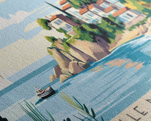 Load image into Gallery viewer, Belle Mare Plage, Mauritius Panoramic Beach Print, Vacation Gift, Mauritius Wall Art, Framed Canvas Print, Framed Beach Painting