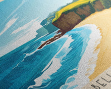 Load image into Gallery viewer, Bells Beach, Australia Panoramic Beach Print, Vacation Gift, Australia Wall Art, Beach Painting, Beach Decor, Beach Painting