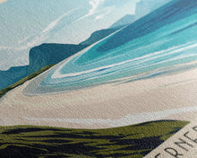 Load image into Gallery viewer, Berneray Sands, Scotland Panoramic Print, Vacation Gift, Scotland Wall Art, Beach Painting, Beach Decor, Large Wall Art, Wood Frame Art