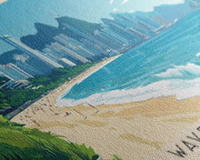 Load image into Gallery viewer, Big Wave Bay Beach, Hong Kong Panoramic Print, Vacation Gift, Hong Kong Wall Art, Beach Painting, Beach Decor, Beach Or Lakehouse Art