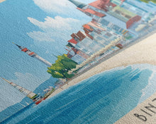 Carregar imagem no visualizador da galeria, Binz Beach, Germany Panoramic Print, Vacation Gift, Germany Wall Art, Beach Painting, Beach Decor, Large Wall Art, Wood Frame Art