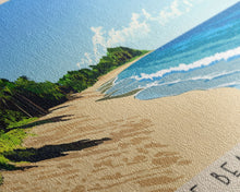 Load image into Gallery viewer, Blue Beach La Chiva, Puerto Rico Panoramic Beach Print, Vacation Gift, Puerto Rico Wall Art, Framed Canvas Print, Framed Beach Painting