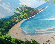 Carregar imagem no visualizador da galeria, Bom Bom Island, São Tomé and Príncipe Panoramic Print, Vacation Gift, São Tomé and Príncipe Wall Art, Beach Painting, Beach Decor, Large Wall Art, Wood Frame Art