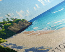 Load image into Gallery viewer, Bottom Bay Beach, Barbados Panoramic Beach Print, Vacation Gift, Barbados Wall Art, Framed Canvas Print, Framed Beach Painting