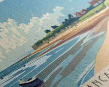 Load image into Gallery viewer, Brancaster Beach, United Kingdom Panoramic Beach Print, Vacation Gift, United Kingdom Wall Art, Framed Canvas Print, Framed Beach Painting