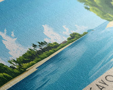 Cargar imagen en el visor de la galería, Cayo Paraiso, Dominican Republic Panoramic Beach Print, Vacation Gift, Dominican Republic Wall Art, Beach Painting, Beach Decor, Beach Painting