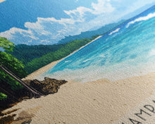 Cargar imagen en el visor de la galería, Champagne Beach, Vanuatu Panoramic Beach Print, Vacation Gift, Vanuatu Wall Art, Framed Canvas Print, Framed Beach Painting
