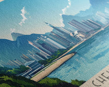 Cargar imagen en el visor de la galería, Cheung Sha, Hong Kong Panoramic Print, Vacation Gift, Hong Kong Wall Art, Beach Painting, Beach Decor, Large Wall Art, Wood Frame Art