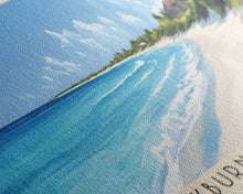 Cargar imagen en el visor de la galería, Cockburn Town Beach, Turks and Caicos Panoramic Beach Print, Vacation Gift, Turks and Caicos Wall Art, Beach Painting, Beach Decor, Beach Painting