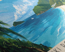 Cargar imagen en el visor de la galería, Coki Point Beach, US Virgin islands Panoramic Print, Vacation Gift, US Virgin islands Wall Art, Beach Painting, Beach Decor, Large Wall Art, Wood Frame Art