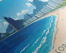 Load image into Gallery viewer, Copacabana, Brazil Panoramic Beach Print, Vacation Gift, Brazil Wall Art, Framed Canvas Print, Framed Beach Painting