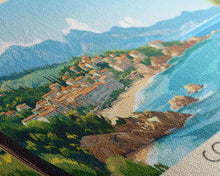 Cargar imagen en el visor de la galería, Corsica, France Panoramic Print, Vacation Gift, France Wall Art, Beach Painting, Beach Decor, Beach Or Lakehouse Art