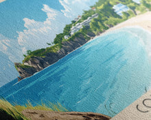 Load image into Gallery viewer, Cove Bay, Anguila Panoramic Beach Print, Vacation Gift, Anguila Wall Art, Framed Canvas Print, Framed Beach Painting