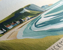 Load image into Gallery viewer, Cuckmere Haven, United Kingdom Panoramic Beach Print, Vacation Gift, United Kingdom Wall Art, Framed Canvas Print, Framed Beach Painting