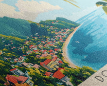 Load image into Gallery viewer, Dominica, Dominica Panoramic Beach Print, Vacation Gift, Dominica Wall Art, Framed Canvas Print, Framed Beach Painting