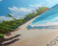 Load image into Gallery viewer, Dover Beach, Barbados Panoramic Print, Vacation Gift, Barbados Wall Art, Beach Painting, Beach Decor, Large Wall Art, Wood Frame Art
