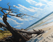 Carregar imagem no visualizador da galeria, Driftwood Beach, Georgia Panoramic Beach Print, Vacation Gift, Georgia Wall Art, Framed Canvas Print, Framed Beach Painting