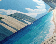 Load image into Gallery viewer, Egremni Beach, Greece Panoramic Beach Print, Vacation Gift, Greece Wall Art, Framed Canvas Print, Framed Beach Painting