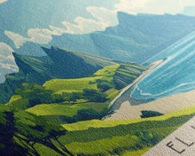 Load image into Gallery viewer, El Laucho, Chile Panoramic Beach Print, Vacation Gift, Chile Wall Art, Beach Painting, Beach Decor, Beach Painting