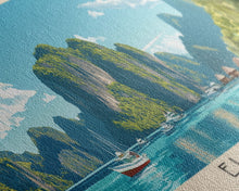 Load image into Gallery viewer, El Nido, Philippines Panoramic Print, Vacation Gift, Philippines Wall Art, Beach Painting, Beach Decor, Large Wall Art, Wood Frame Art