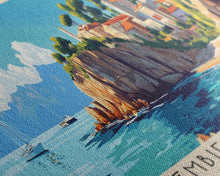 Load image into Gallery viewer, Embiez Island, France Panoramic Print, Vacation Gift, France Wall Art, Beach Painting, Beach Decor, Large Wall Art, Wood Frame Art