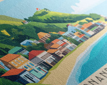 Carregar imagem no visualizador da galeria, Fernandina Island, Ecuador Panoramic Beach Print, Vacation Gift, Ecuador Wall Art, Framed Canvas Print, Framed Beach Painting