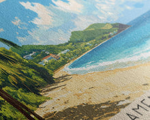 Carregar imagem no visualizador da galeria, Flamenco Beach, Puerto Rico Panoramic Print, Vacation Gift, Puerto Rico Wall Art, Beach Painting, Beach Decor, Large Wall Art, Wood Frame Art