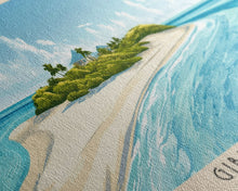 Load image into Gallery viewer, Gibbs Cay, Turks and Caicos Panoramic Print, Vacation Gift, Turks and Caicos Wall Art, Beach Painting, Beach Decor, Large Wall Art, Wood Frame Art