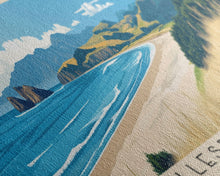 Load image into Gallery viewer, Gillespies Beach, New Zealand Panoramic Beach Print, Vacation Gift, New Zealand Wall Art, Framed Canvas Print, Framed Beach Painting