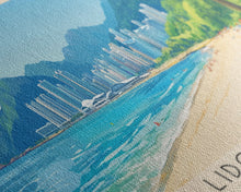 Load image into Gallery viewer, Lido Beach, Hong Kong Panoramic Print, Vacation Gift, Hong Kong Wall Art, Beach Painting, Beach Decor, Beach Or Lakehouse Art