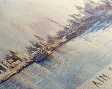 Load image into Gallery viewer, Ain Sokhna, Egypt Watercolor Print, Vacation Gift, Egypt Wall Art, Beach Painting, Beach Decor, Large Wall Art, Wood Frame Art