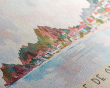 Load image into Gallery viewer, Anse de Grande Saline, St. Barths Watercolor Print, Vacation Gift, St. Barths Wall Art, Beach Painting, Beach Decor, Large Wall Art, Wood Frame Art