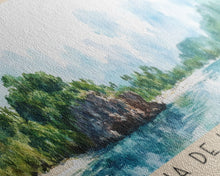 Carregar imagem no visualizador da galeria, Bahia de Las Aguilas, Dominican Republic Watercolor Beach Print, Vacation Gift, Dominican Republic Wall Art, Framed Canvas Print, Framed Beach Painting