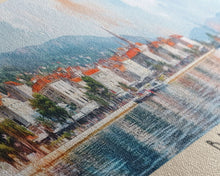 Load image into Gallery viewer, Banje, Croatia Watercolor Print, Vacation Gift, Croatia Wall Art, Beach Painting, Beach Decor, Large Wall Art, Wood Frame Art