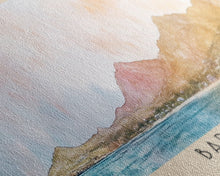 Load image into Gallery viewer, Barbuda, Antigua and Barbuda Watercolor Beach Print, Vacation Gift, Antigua and Barbuda Wall Art, Framed Canvas Print, Framed Beach Painting