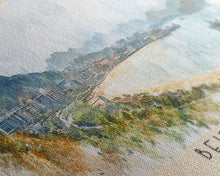 Load image into Gallery viewer, Beidaihe, China Watercolor Beach Print, Vacation Gift, China Wall Art, Framed Canvas Print, Framed Beach Painting