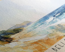 Load image into Gallery viewer, Bells Beach, Australia Watercolor Beach Print, Vacation Gift, Australia Wall Art, Framed Canvas Print, Framed Beach Painting