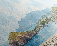 Load image into Gallery viewer, Bequia Island, Saint Vincent and the Grenadines Watercolor Beach Print, Vacation Gift, Saint Vincent and the Grenadines Wall Art, Beach Painting, Beach Decor, Beach Painting