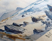 Load image into Gallery viewer, Big Sand, Scotland Watercolor Beach Print, Vacation Gift, Scotland Wall Art, Beach Painting, Beach Decor, Beach Painting