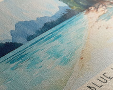 Load image into Gallery viewer, Blue Lagoon, Malasyia Watercolor Beach Print, Vacation Gift, Malasyia Wall Art, Beach Painting, Beach Decor, Beach Painting