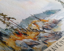 Load image into Gallery viewer, Bonaventure Island, Canada Watercolor Beach Print, Vacation Gift, Canada Wall Art, Beach Painting, Beach Decor, Beach Painting