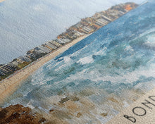 Load image into Gallery viewer, Bondi Beach, Sydney, Australia Watercolor Print, Vacation Gift, Sydney, Australia Wall Art, Beach Painting, Beach Decor, Large Wall Art, Wood Frame Art