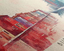 Load image into Gallery viewer, Burano, Italy Watercolor Print, Vacation Gift, Italy Wall Art, Beach Painting, Beach Decor, Large Wall Art, Wood Frame Art