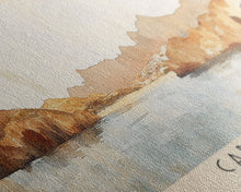 Carregar imagem no visualizador da galeria, Cabrera, Spain Watercolor Beach Print, Vacation Gift, Spain Wall Art, Framed Canvas Print, Framed Beach Painting