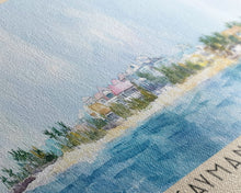 Load image into Gallery viewer, Cayman Islands, United Kingdom Watercolor Beach Print, Vacation Gift, United Kingdom Wall Art, Beach Painting, Beach Decor, Beach Painting